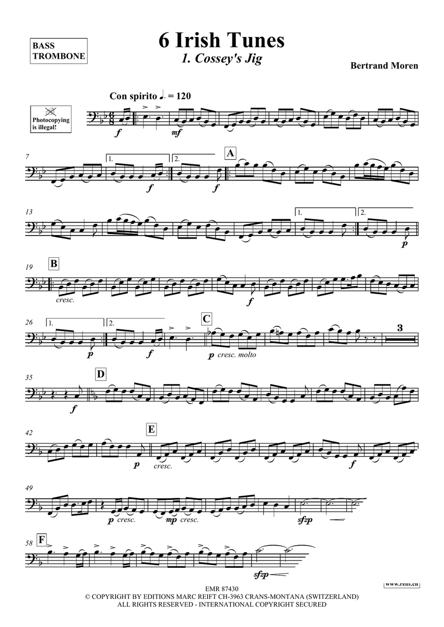 6 Irish Tunes 6 Irish Tunes Bass Trombone scores gallery preview page 4