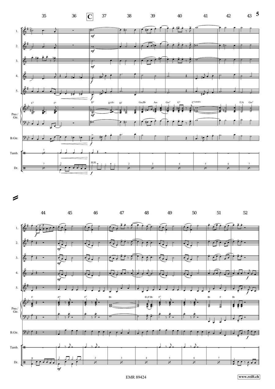Apollo Swingy March Apollo Swingy March Saxophone Quintet scores gallery preview page 6