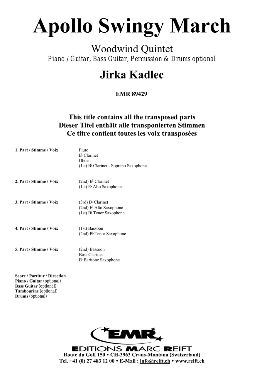 Apollo Swingy March Apollo Swingy March Woodwind Quintet scores gallery preview page 2