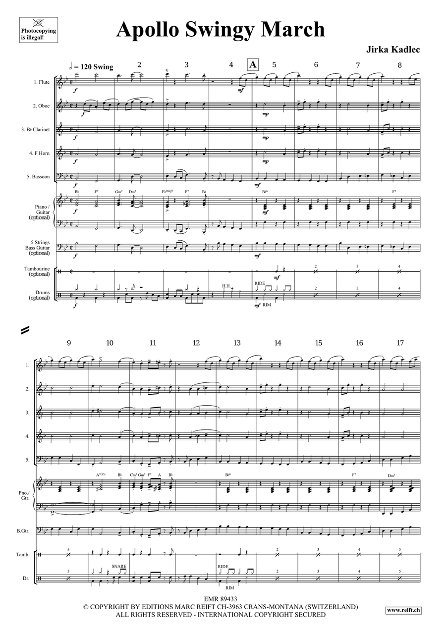 Apollo Swingy March Apollo Swingy March Woodwind Quintet scores gallery preview page 4