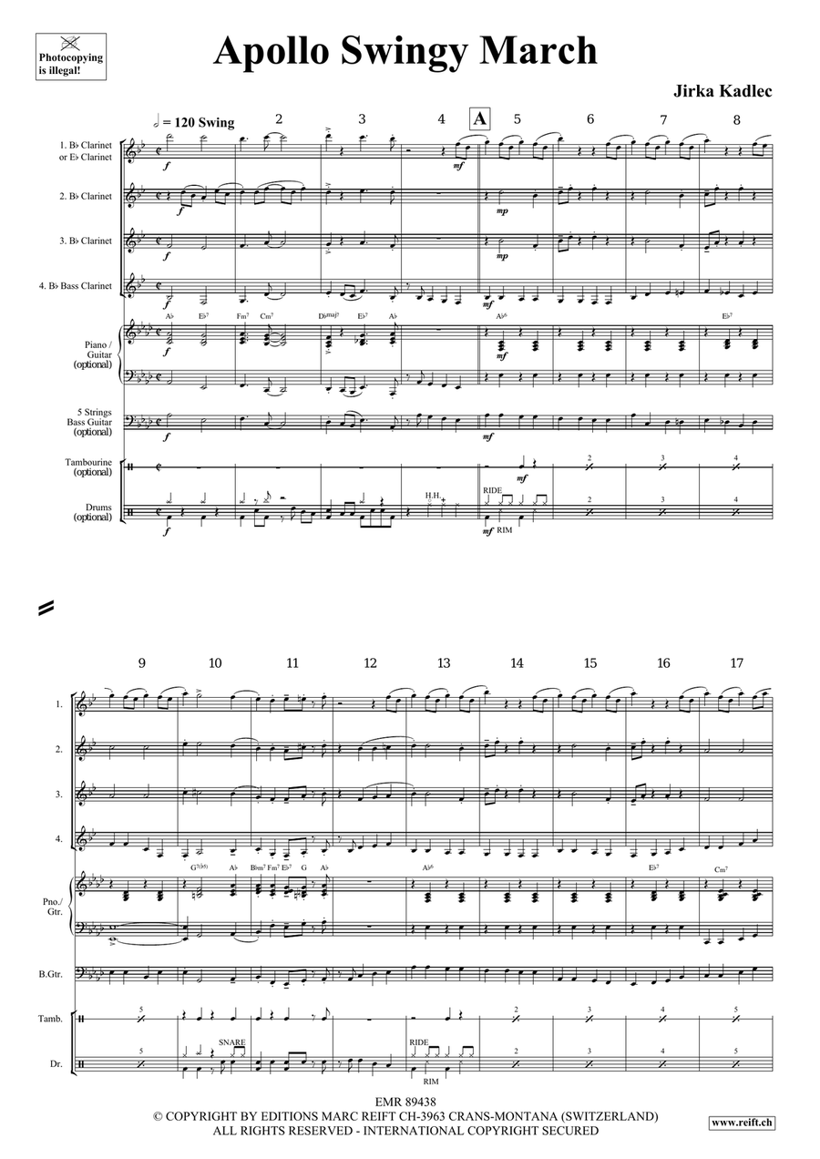 Apollo Swingy March Apollo Swingy March Clarinet Quartet scores gallery preview page 4