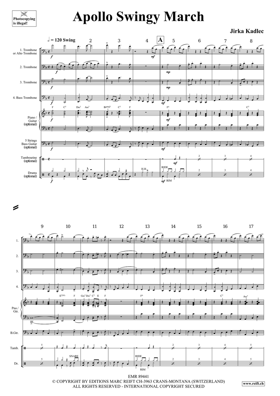 Apollo Swingy March Apollo Swingy March Trombone Quartet scores gallery preview page 4
