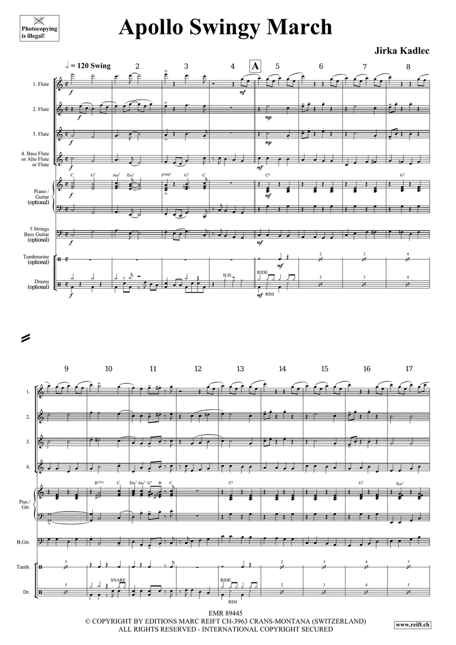 Apollo Swingy March Apollo Swingy March Flute Quartet scores gallery preview page 4
