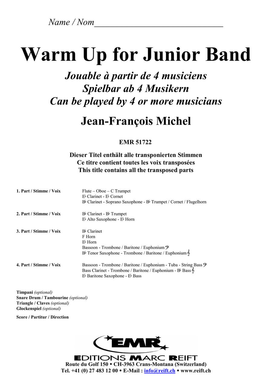 Warm Up for Junior Band Warm Up for Junior Band Score scores gallery preview page 2