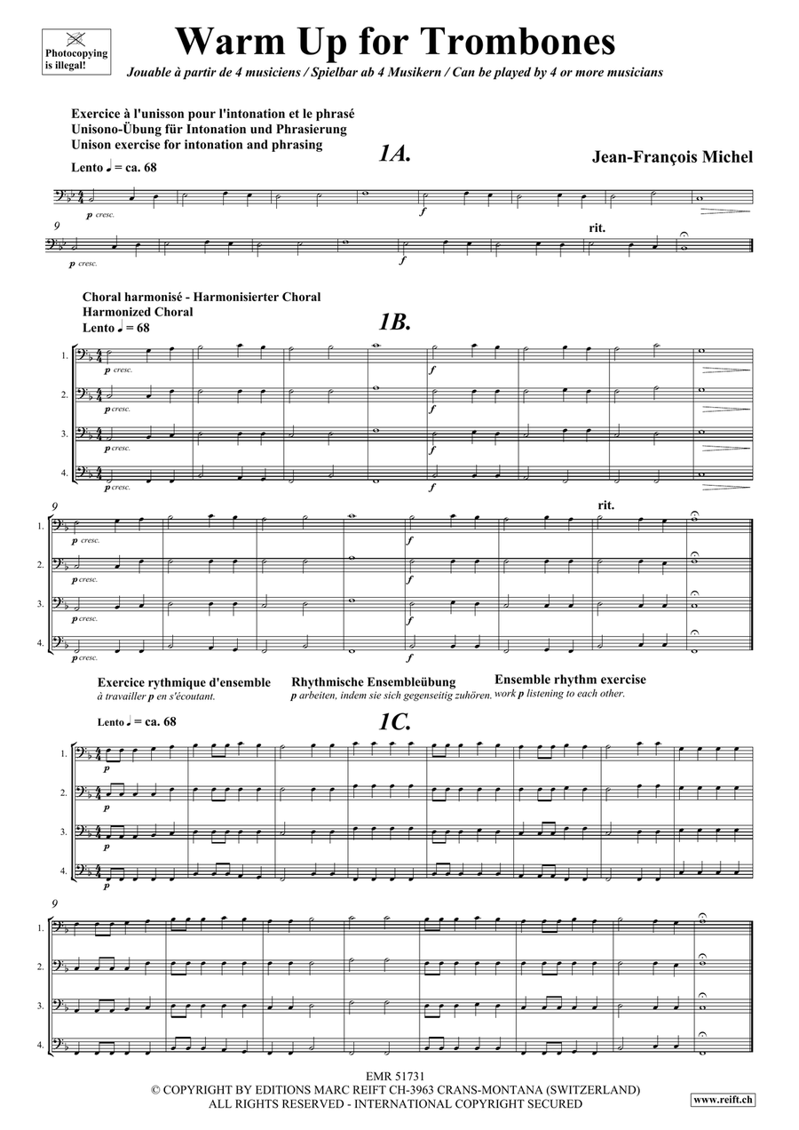 Warm Up for Trombones (Bass Clef) Trombone scores gallery preview page 5