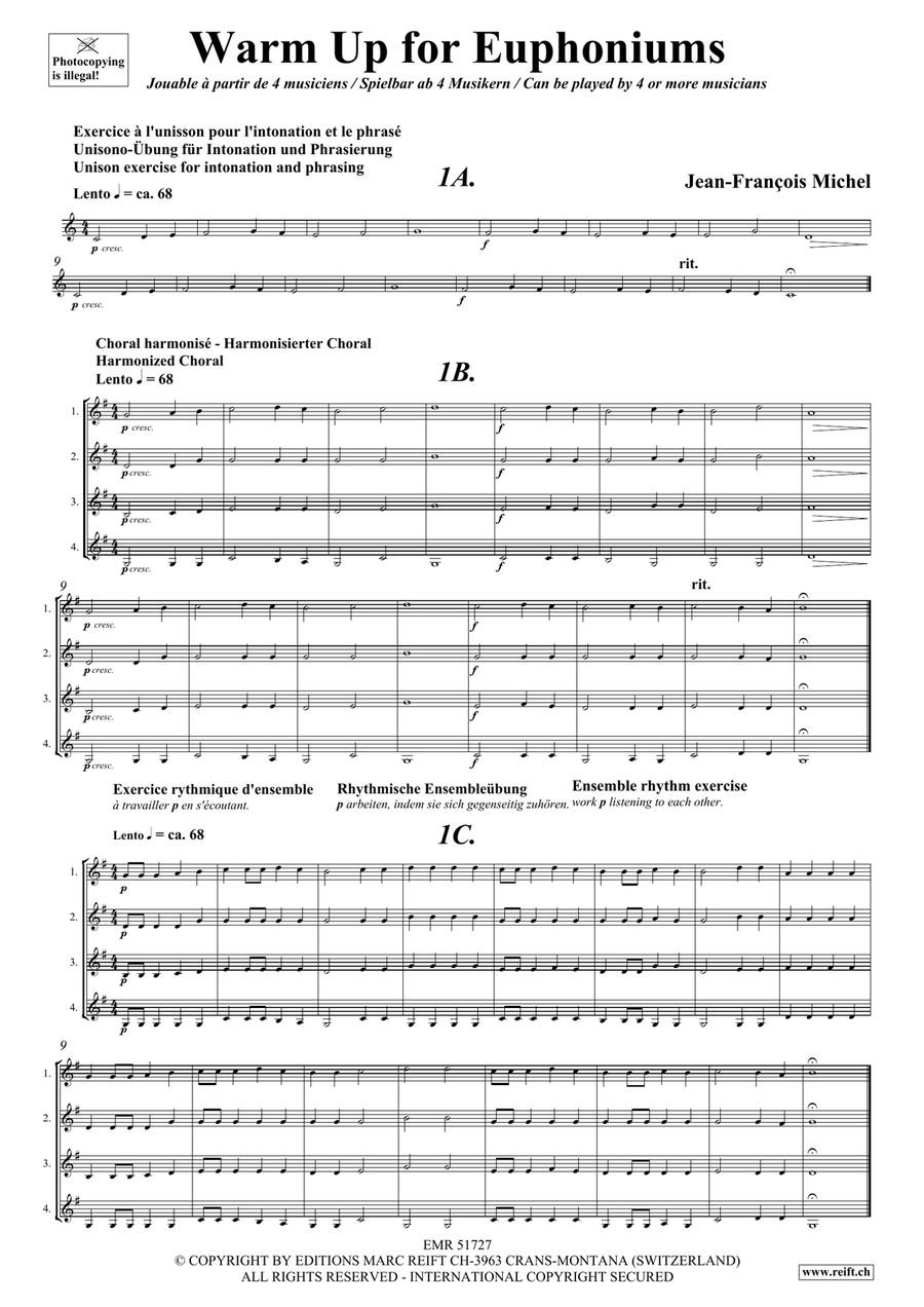 Warm Up for Euphoniums (Treble Clef) Euphonium scores gallery preview page 5