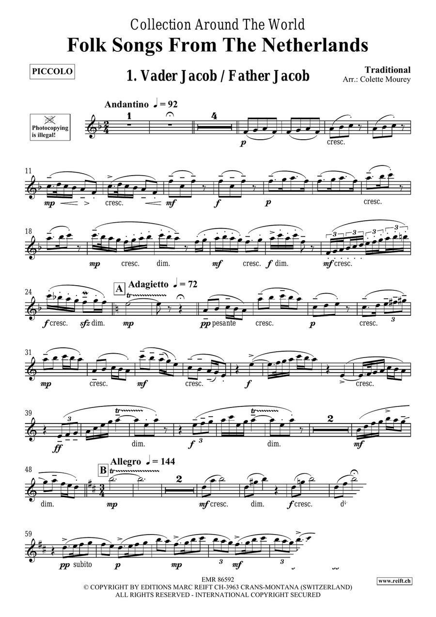 Folk Songs From The Netherlands Piccolo scores gallery preview page 3