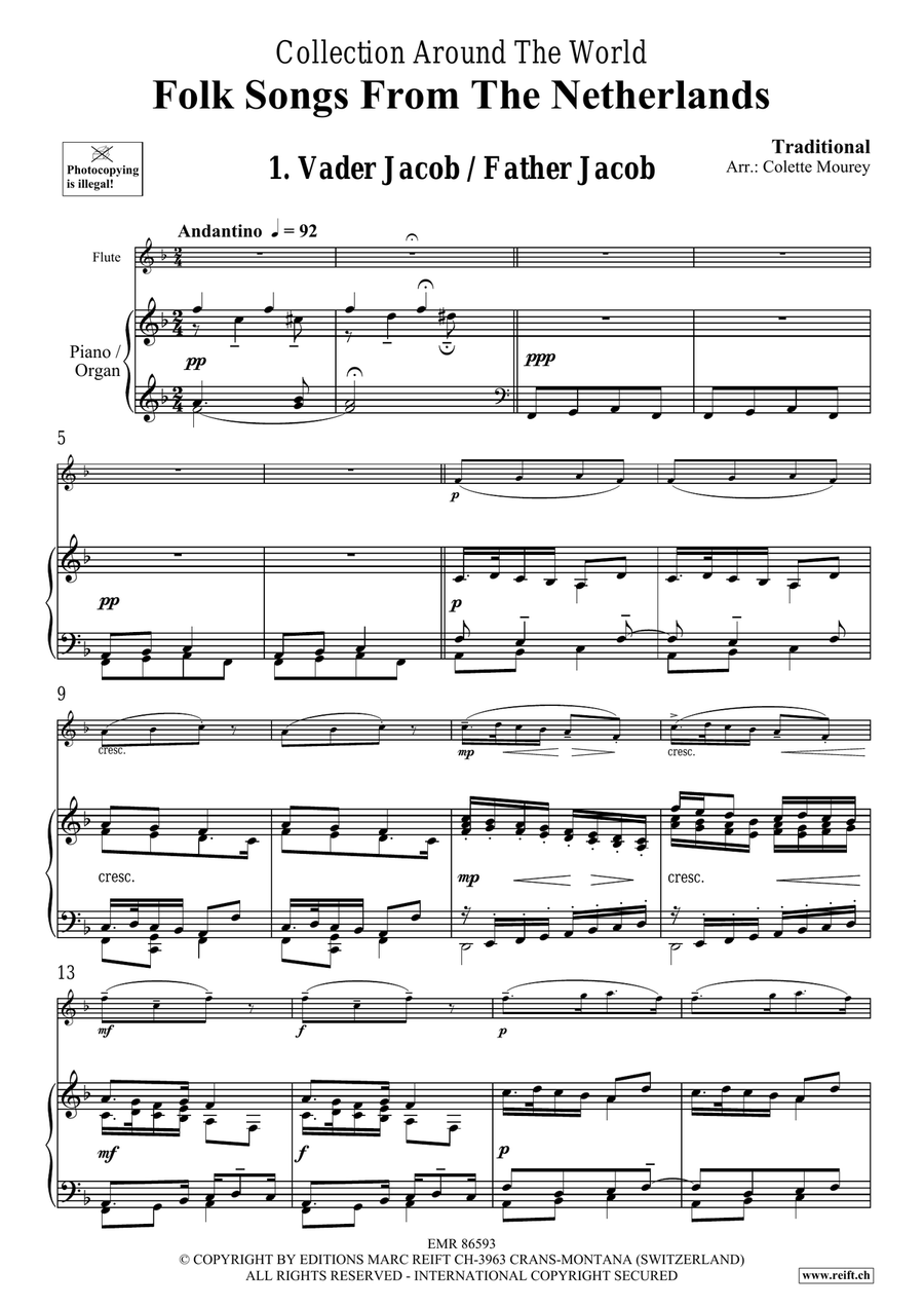 Folk Songs From The Netherlands Flute Solo scores gallery preview page 4