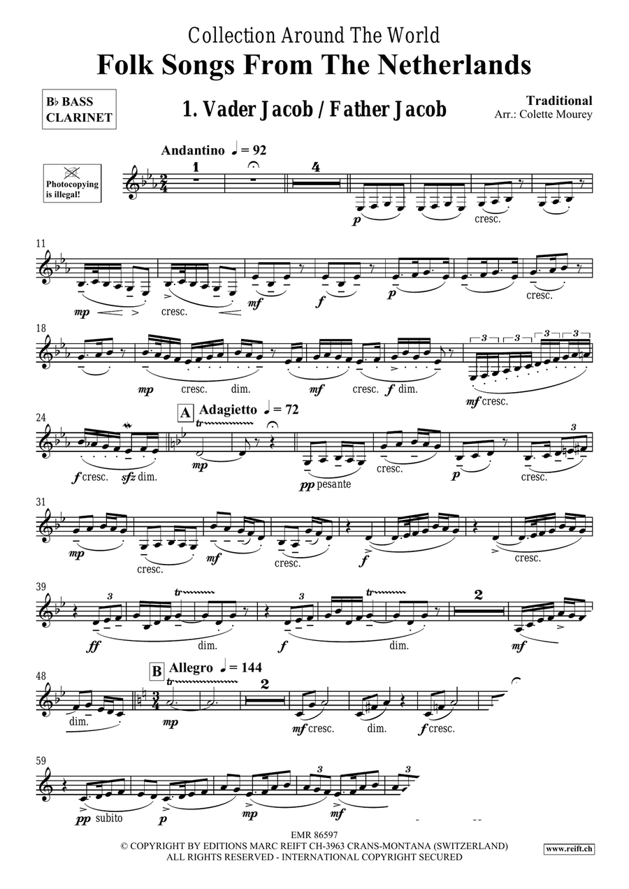 Folk Songs From The Netherlands Bass Clarinet scores gallery preview page 3