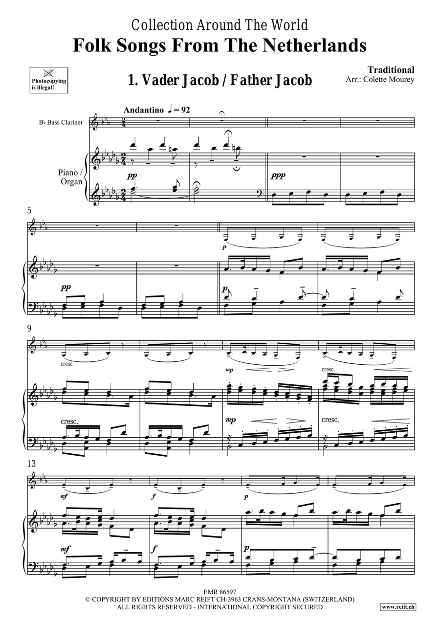Folk Songs From The Netherlands Bass Clarinet scores gallery preview page 4