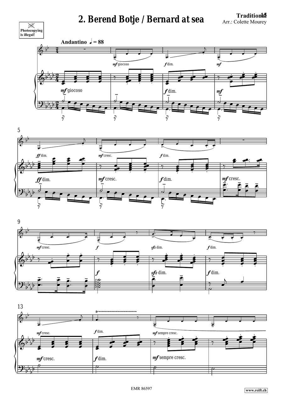 Folk Songs From The Netherlands Bass Clarinet scores gallery preview page 7
