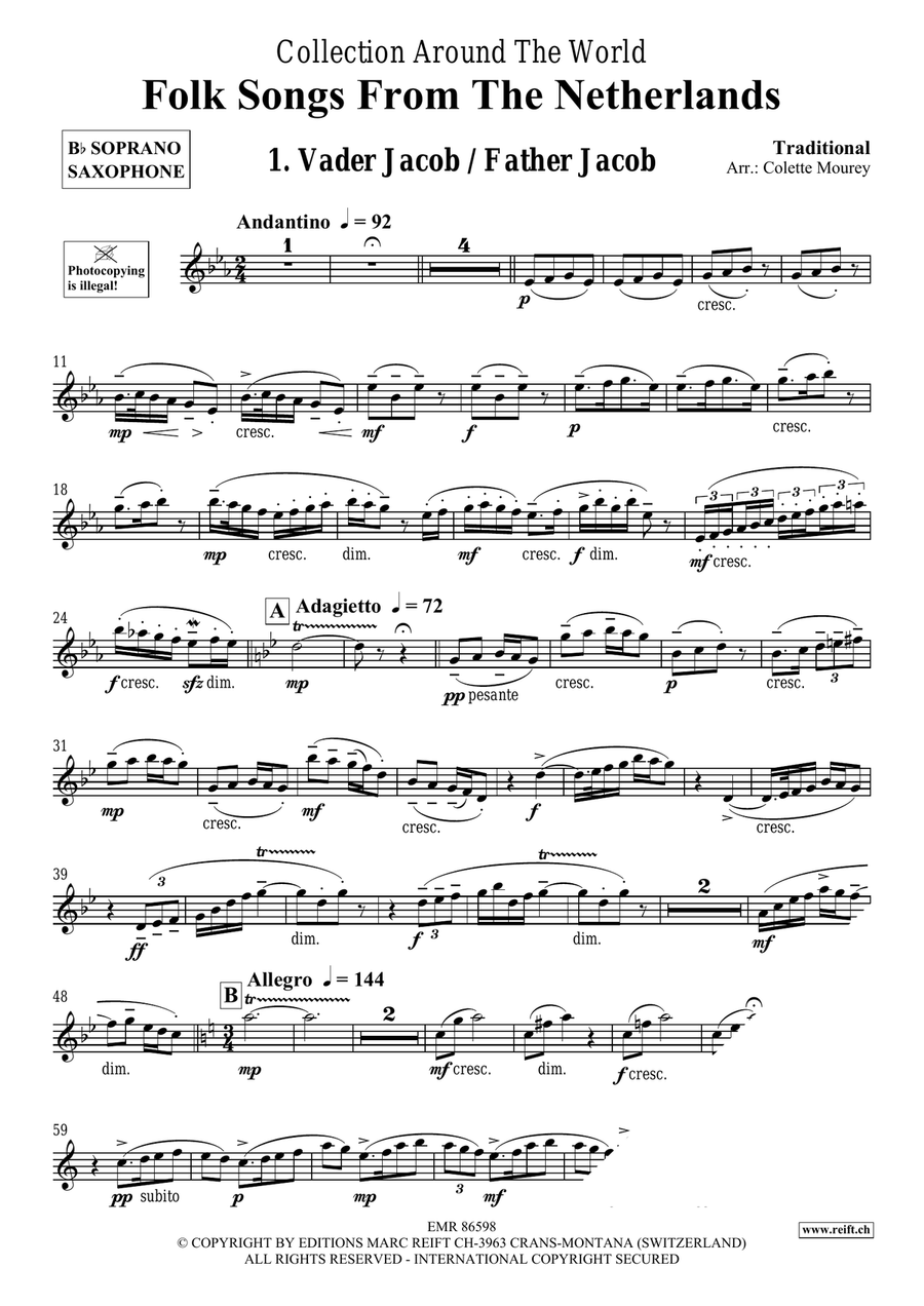 Folk Songs From The Netherlands Soprano Saxophone scores gallery preview page 3