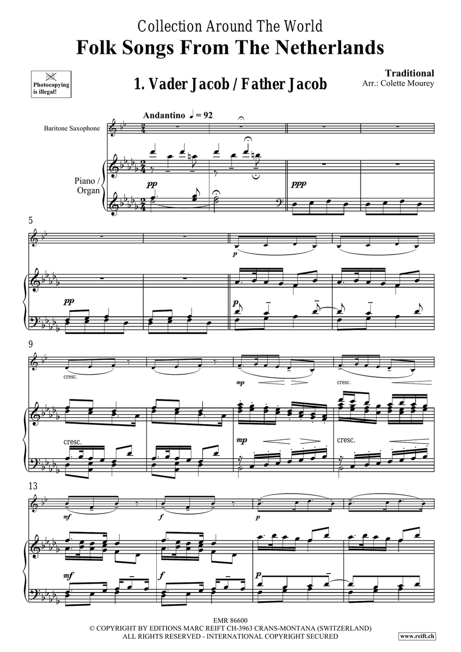 Folk Songs From The Netherlands Baritone Saxophone scores gallery preview page 4