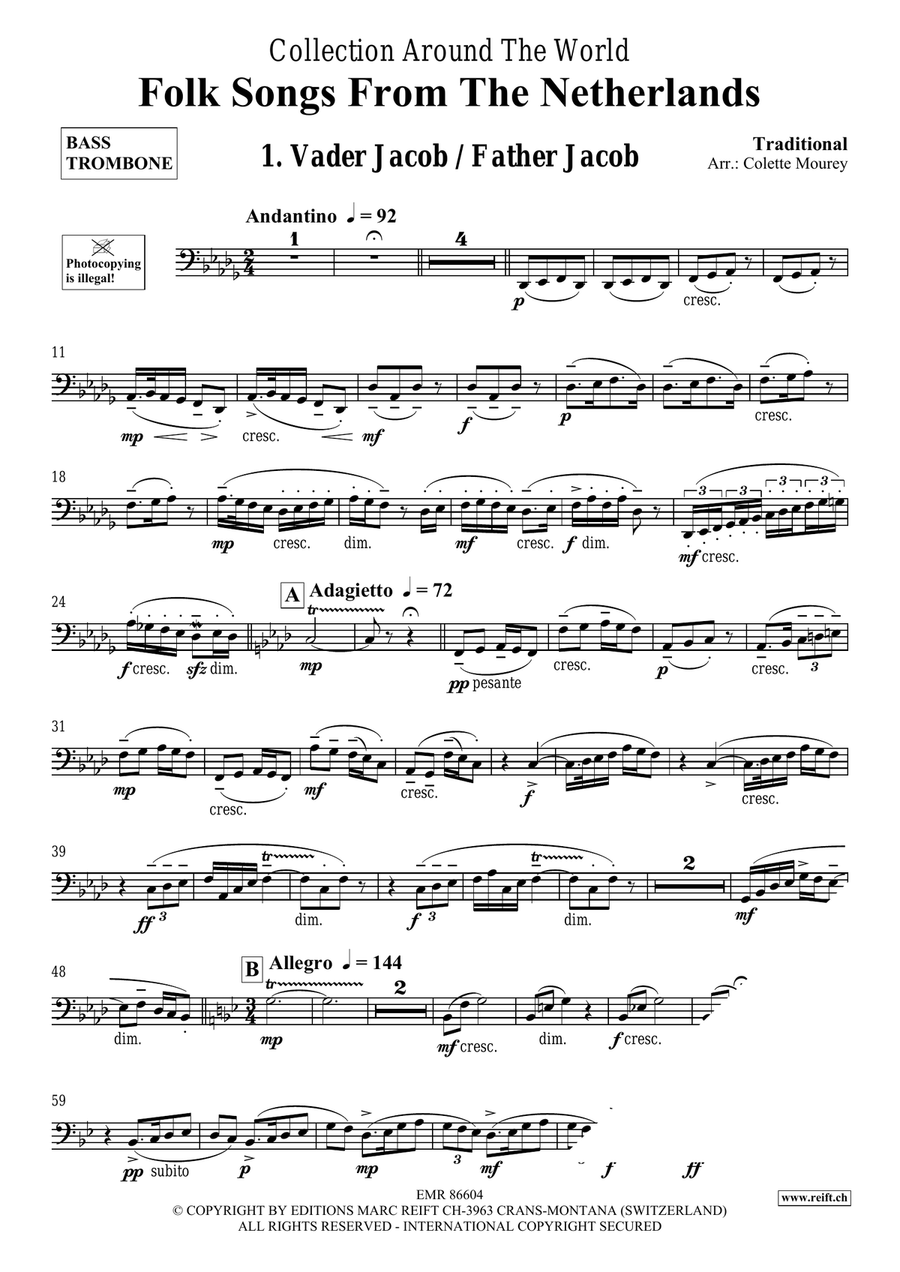Folk Songs From The Netherlands Trombone scores gallery preview page 3