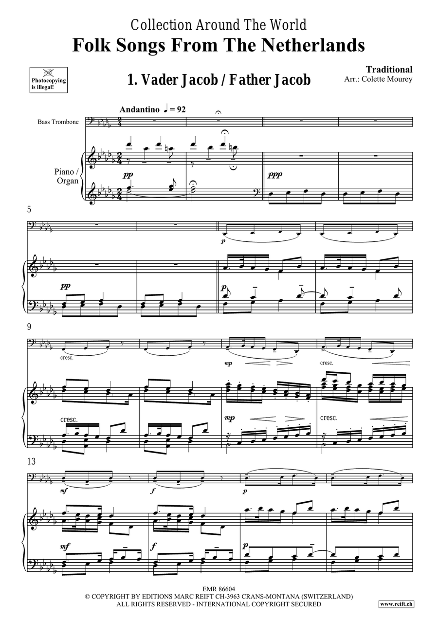 Folk Songs From The Netherlands Trombone scores gallery preview page 4