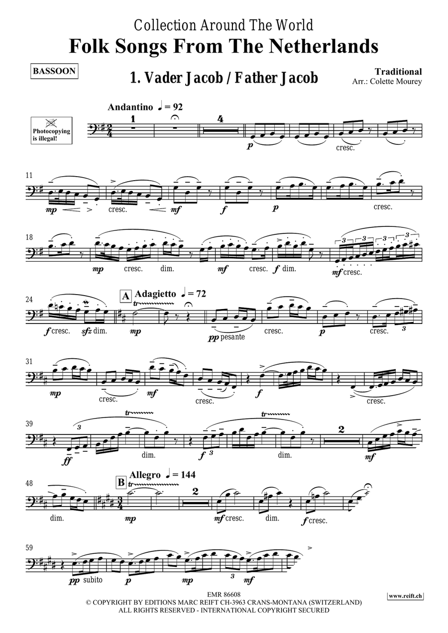 Folk Songs From The Netherlands Bassoon Solo scores gallery preview page 3