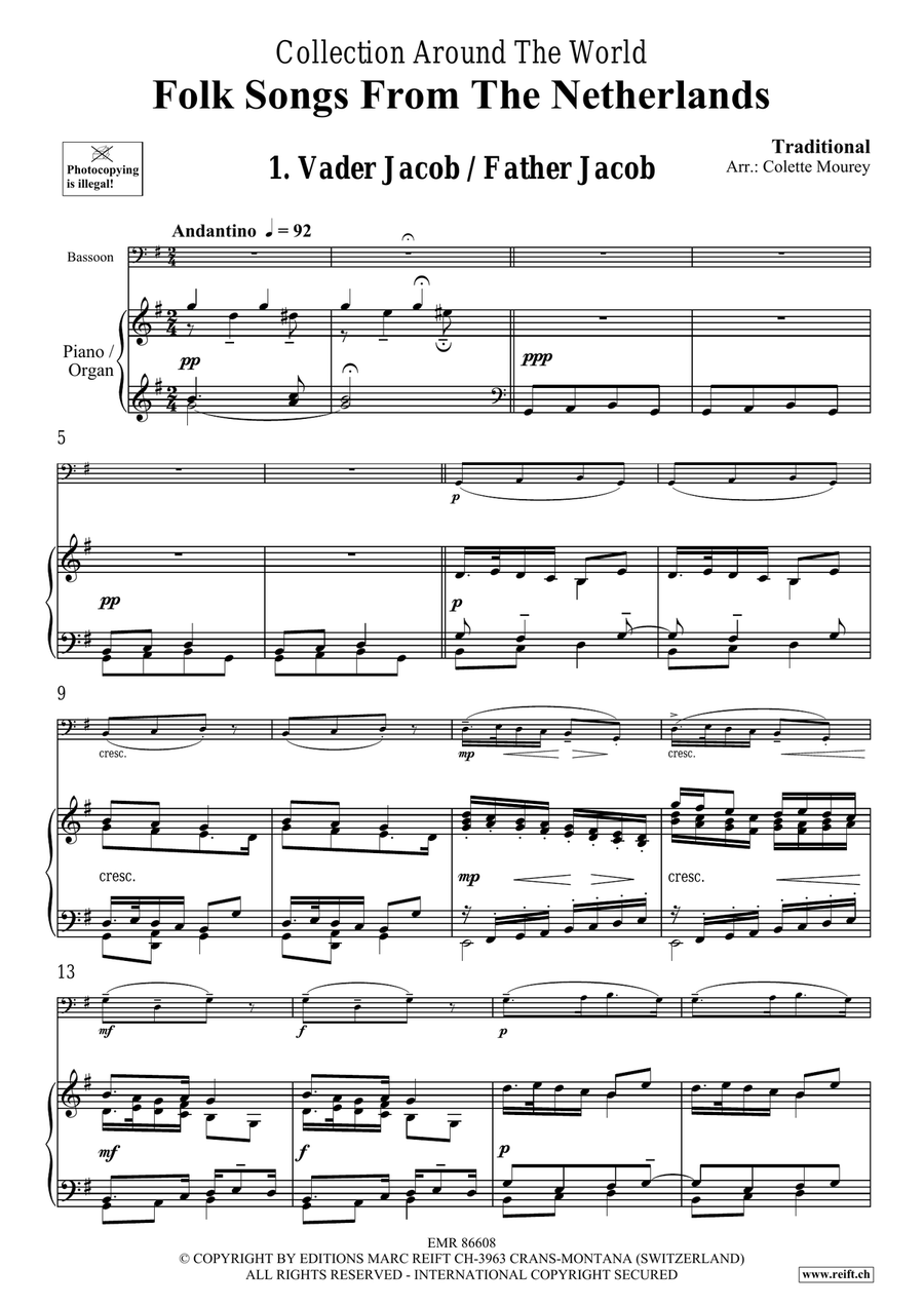 Folk Songs From The Netherlands Bassoon Solo scores gallery preview page 4