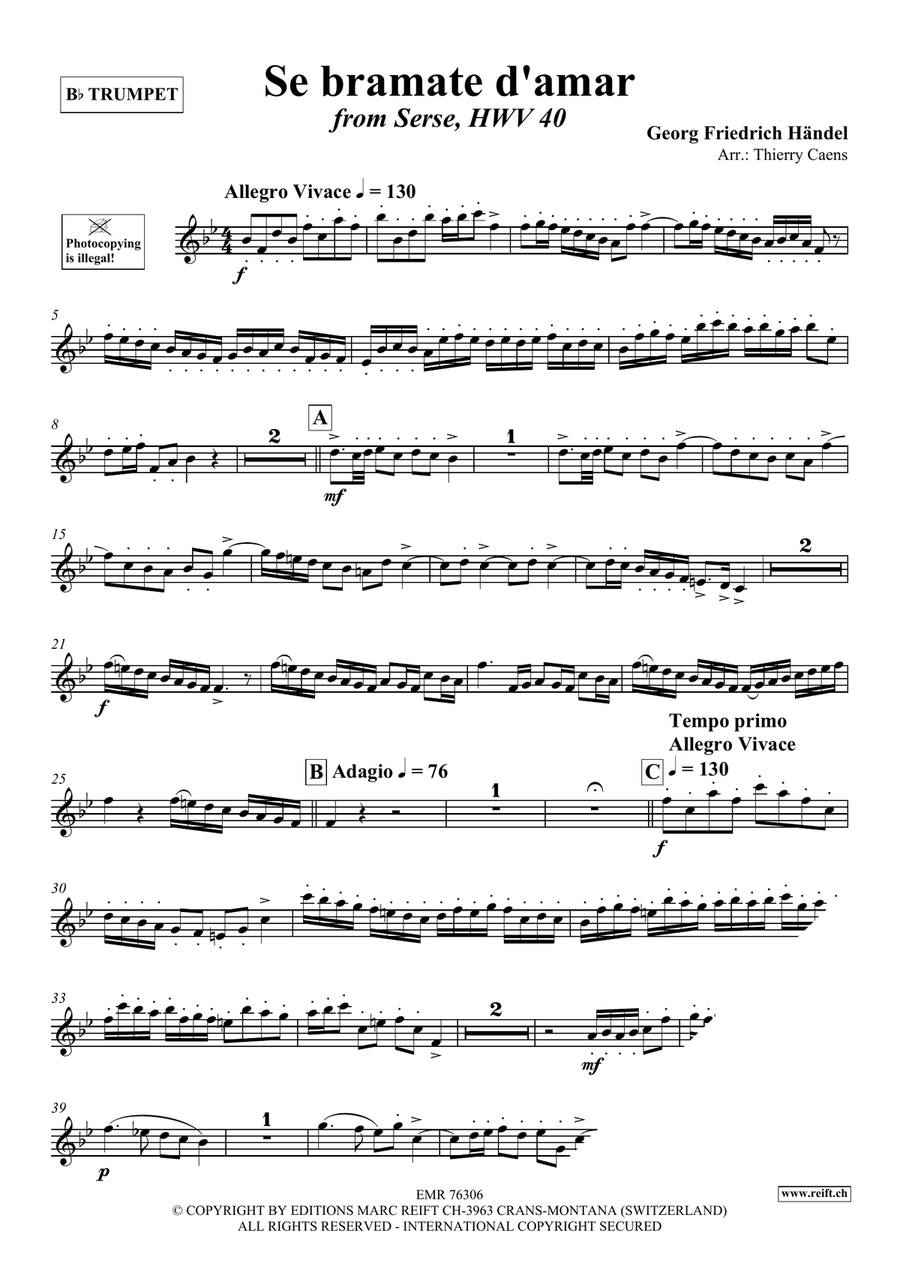 Se bramate d'amar Se bramate d'amar Trumpet scores gallery preview page 3