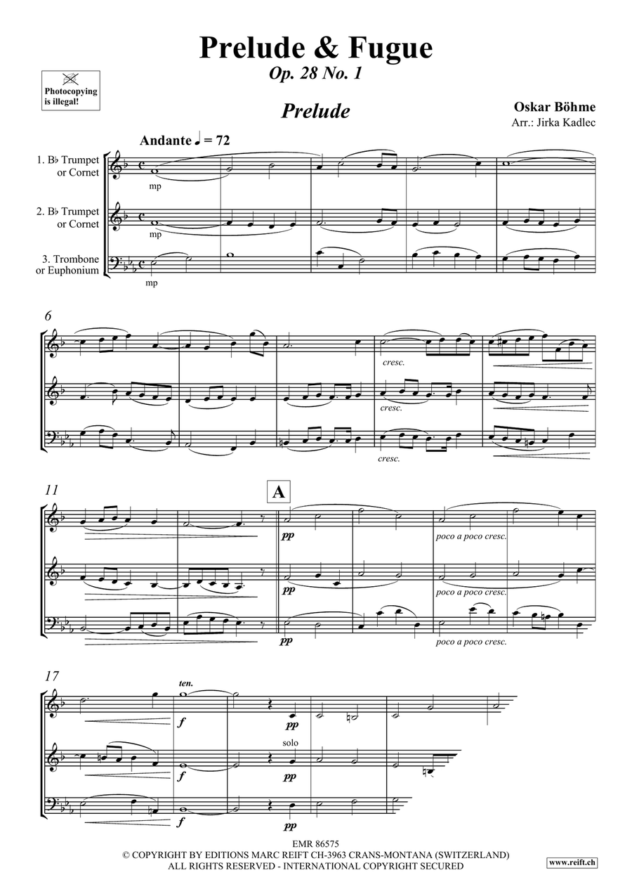 Prelude & Fugue Prelude & Fugue Cornet scores gallery preview page 3