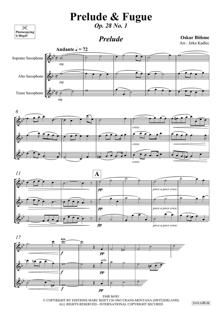 Prelude & Fugue Prelude & Fugue Tenor Saxophone scores gallery preview page 3