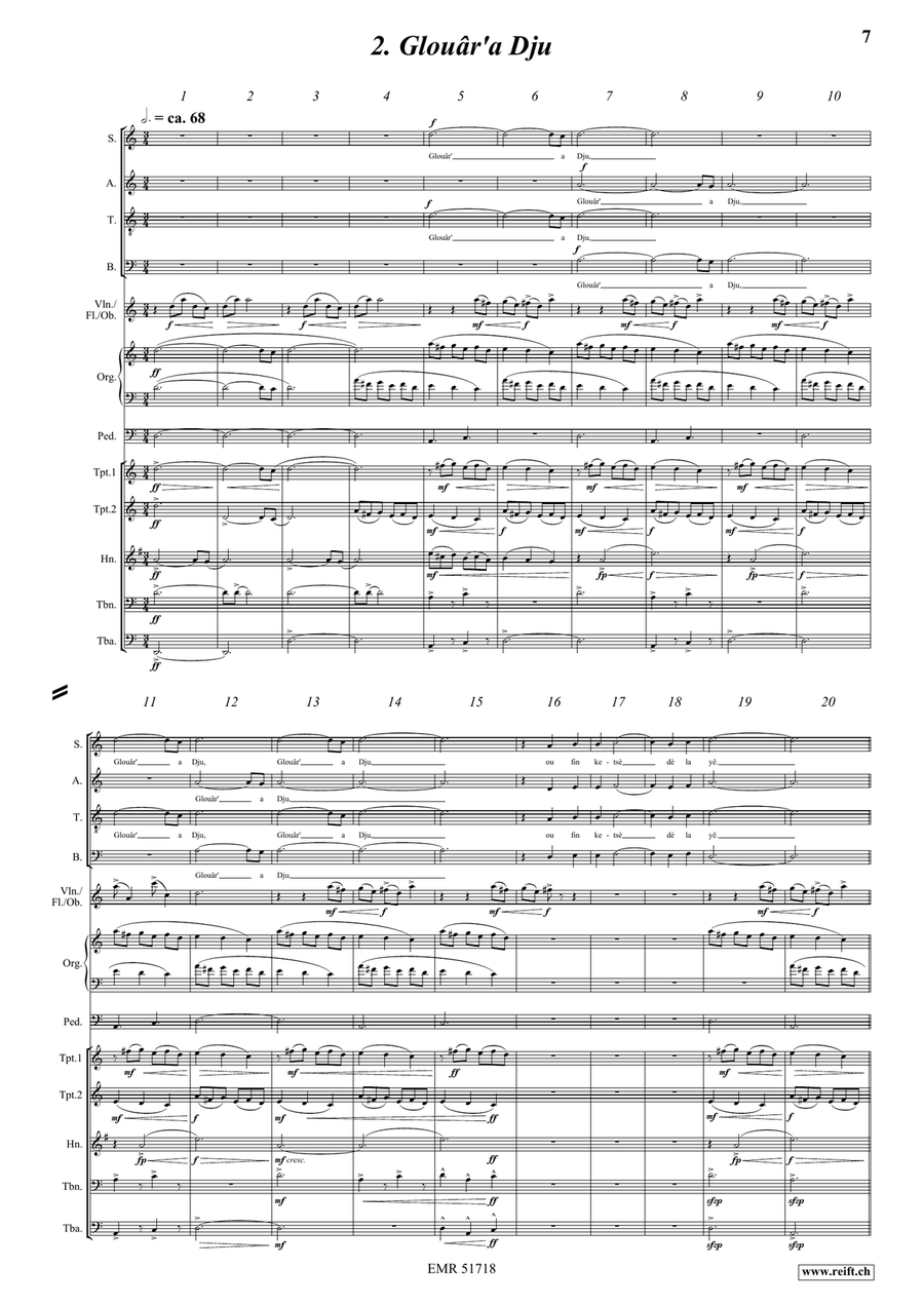 Mècha a Nouthra Dona dè Konpachyon Mixed Choir scores gallery preview page 6