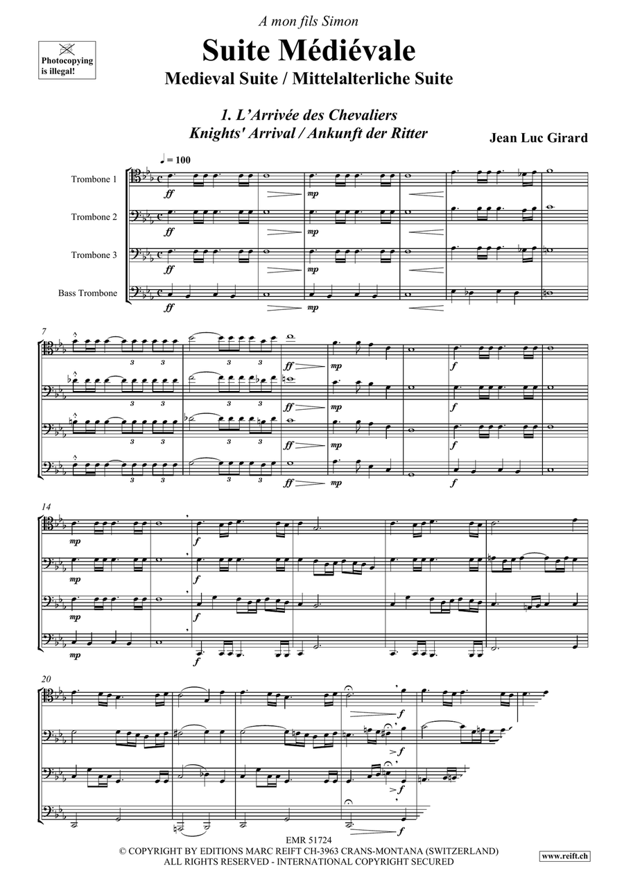 Suite Médiévale Trombone Quartet - Sheet Music page 5
