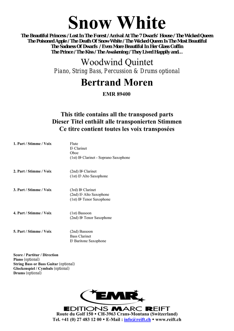 Snow White Snow White Woodwind Quintet scores gallery preview page 2