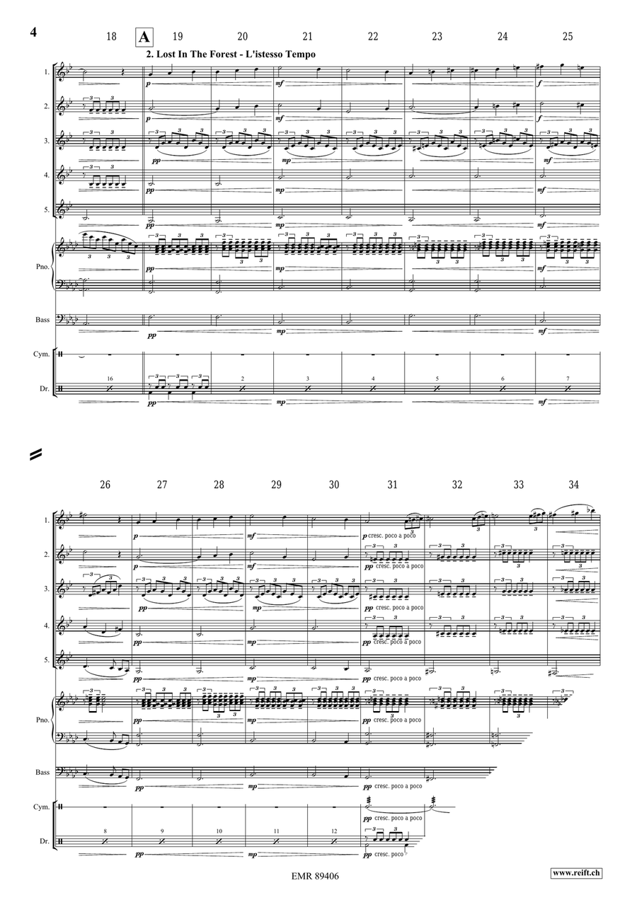 Snow White Euphonium Quintet scores gallery preview page 5