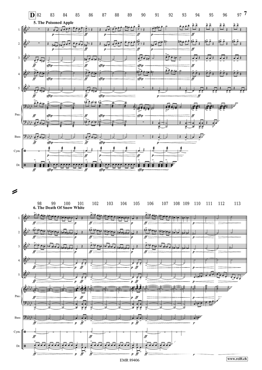 Snow White Euphonium Quintet scores gallery preview page 8