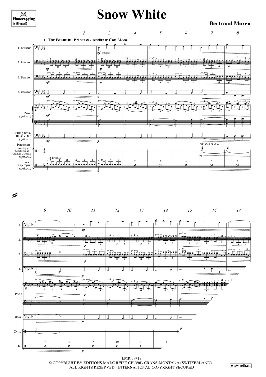 Snow White Snow White Bassoon Quartet scores gallery preview page 4