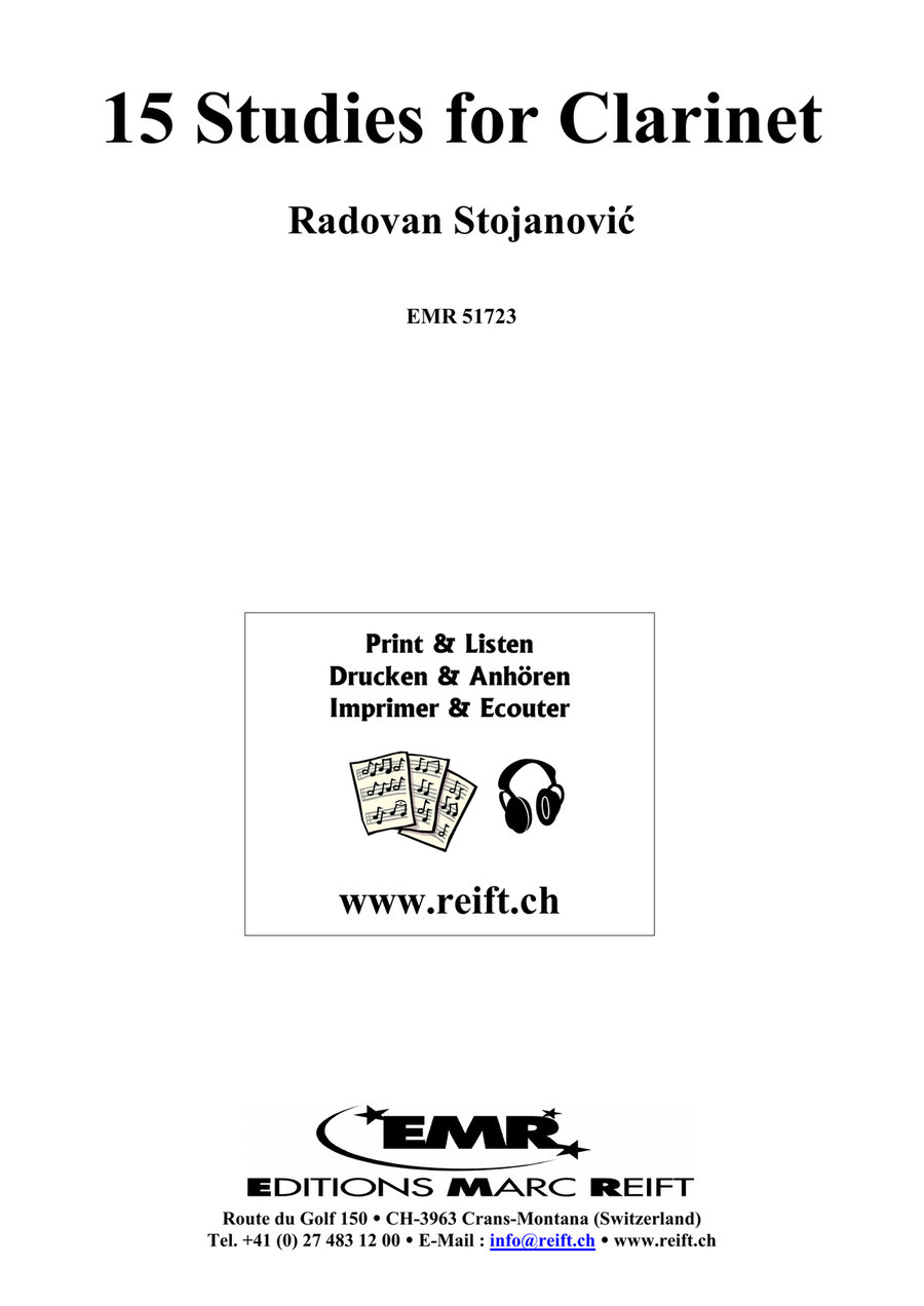 15 Studies for Clarinet 15 Studies for Clarinet Clarinet Solo scores gallery preview page 2