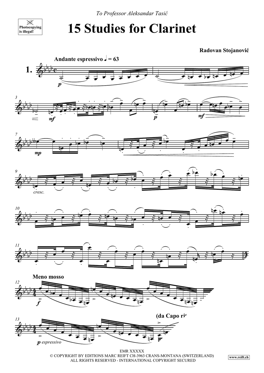 15 Studies for Clarinet 15 Studies for Clarinet Clarinet Solo scores gallery preview page 4