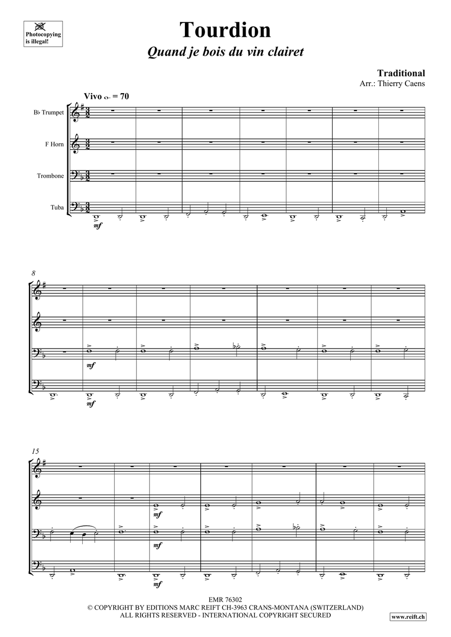 Tourdion Tourdion Brass Quartet scores gallery preview page 3