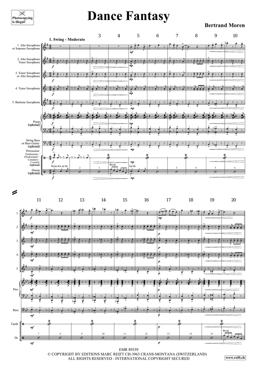 Dance Fantasy Dance Fantasy Saxophone Quintet scores gallery preview page 4