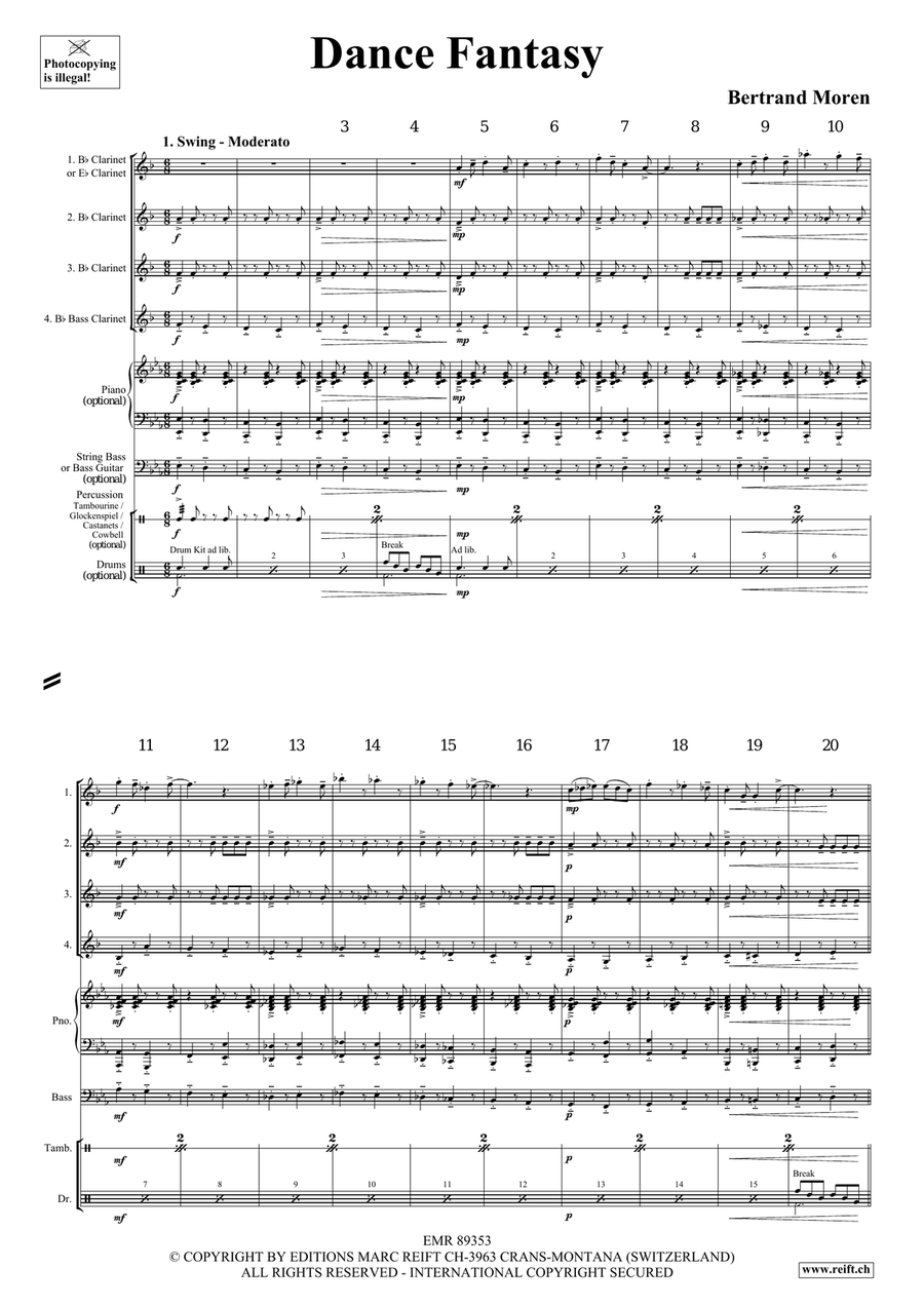 Dance Fantasy Dance Fantasy Clarinet Quartet scores gallery preview page 4