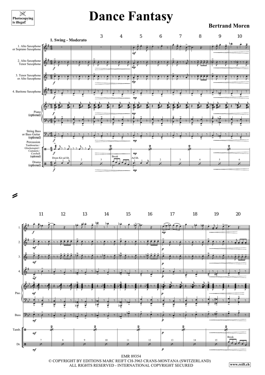 Dance Fantasy Dance Fantasy Saxophone Quartet scores gallery preview page 4