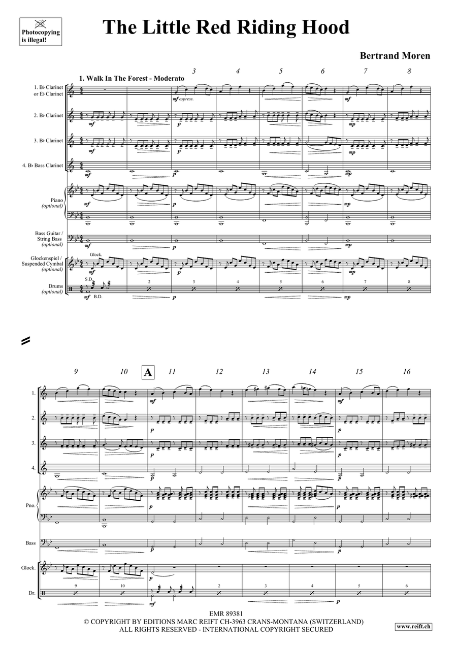 The Little Red Riding Hood Clarinet Quartet scores gallery preview page 4