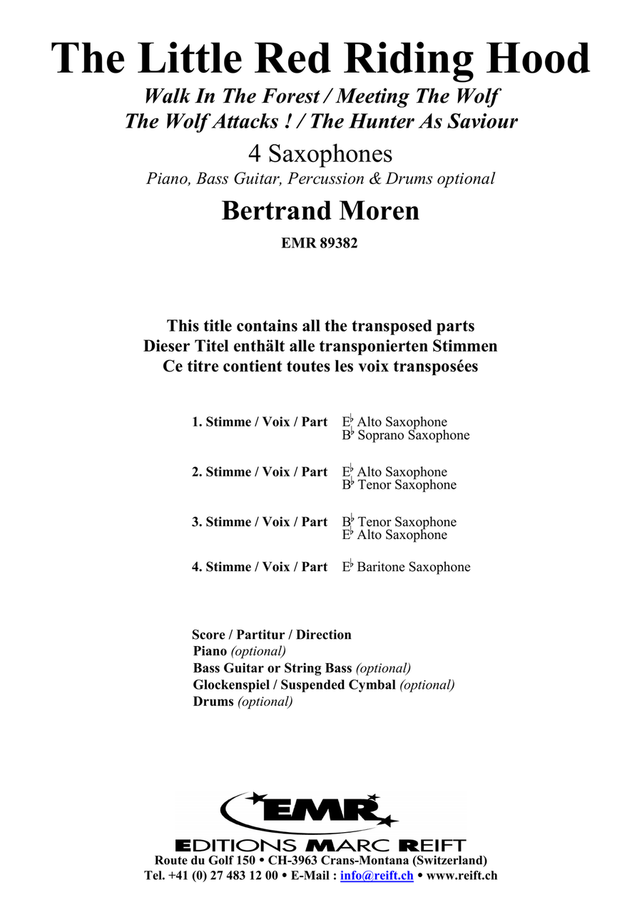 The Little Red Riding Hood Saxophone Quartet scores gallery preview page 2