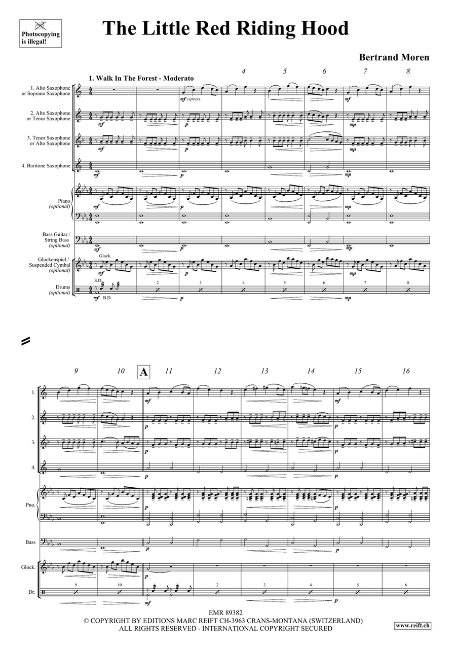 The Little Red Riding Hood Saxophone Quartet scores gallery preview page 4