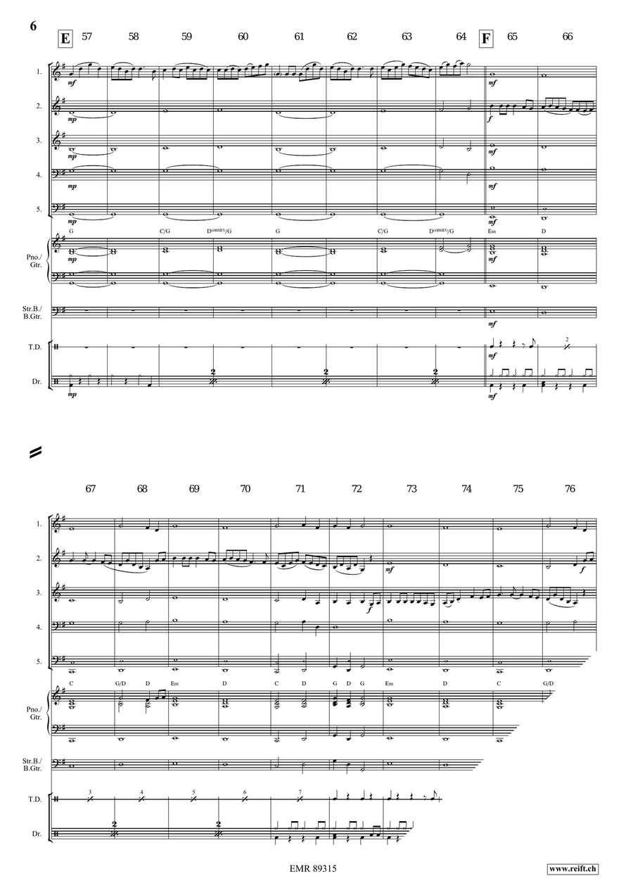 Dance Above The Rainbow Dance Above The Rainbow Brass Quintet scores gallery preview page 6