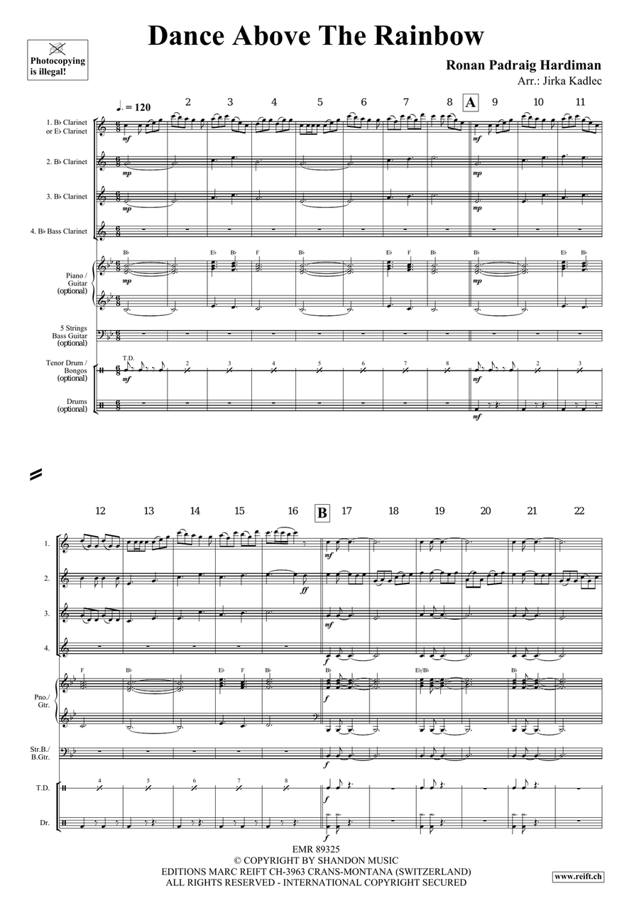 Dance Above The Rainbow Dance Above The Rainbow Clarinet Quartet scores gallery preview page 3