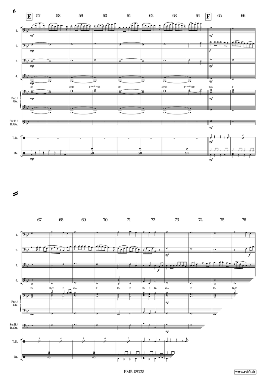 Dance Above The Rainbow Dance Above The Rainbow Trombone Quartet scores gallery preview page 6