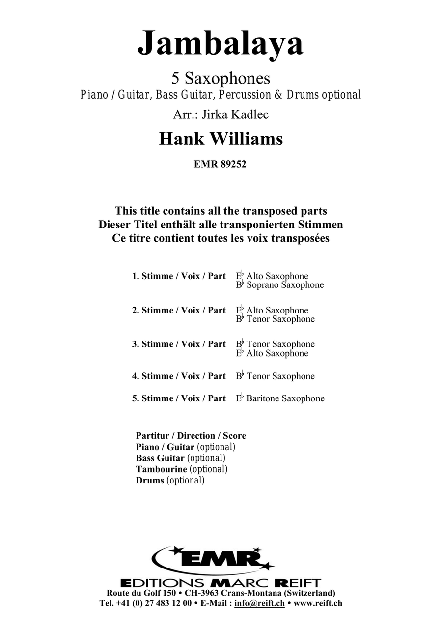 Jambalaya Saxophone Quintet scores gallery preview page 2