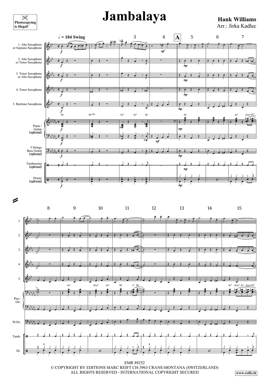 Jambalaya Saxophone Quintet scores gallery preview page 3