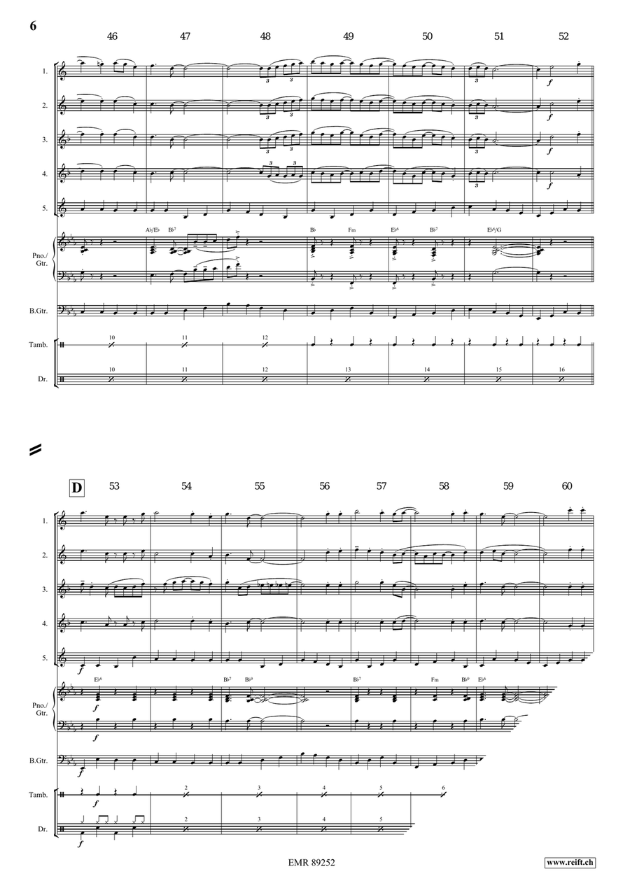 Jambalaya Saxophone Quintet scores gallery preview page 6