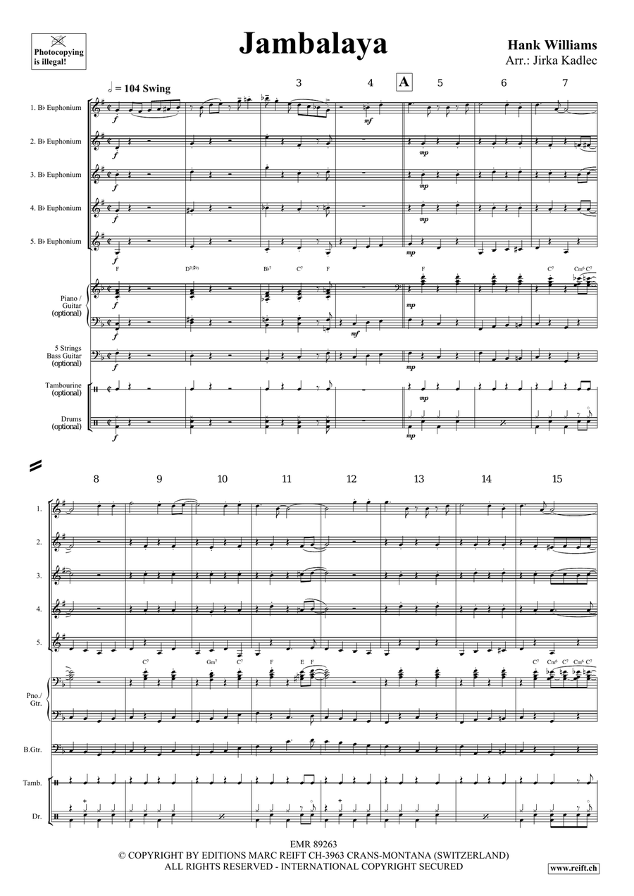 Jambalaya Jambalaya Euphonium Quintet scores gallery preview page 3