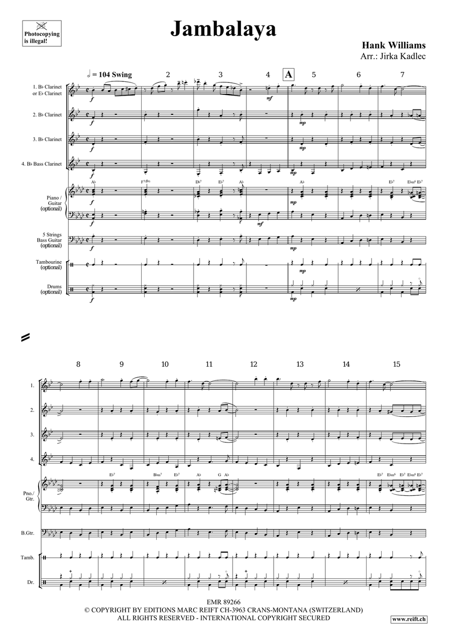 Jambalaya Clarinet Quartet scores gallery preview page 3