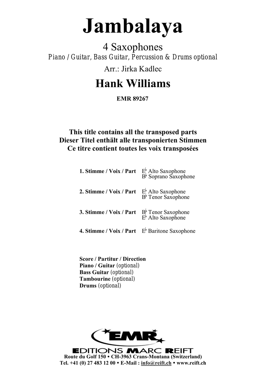 Jambalaya Jambalaya Saxophone Quartet scores gallery preview page 2