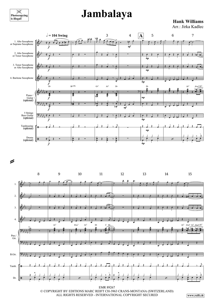 Jambalaya Jambalaya Saxophone Quartet scores gallery preview page 3