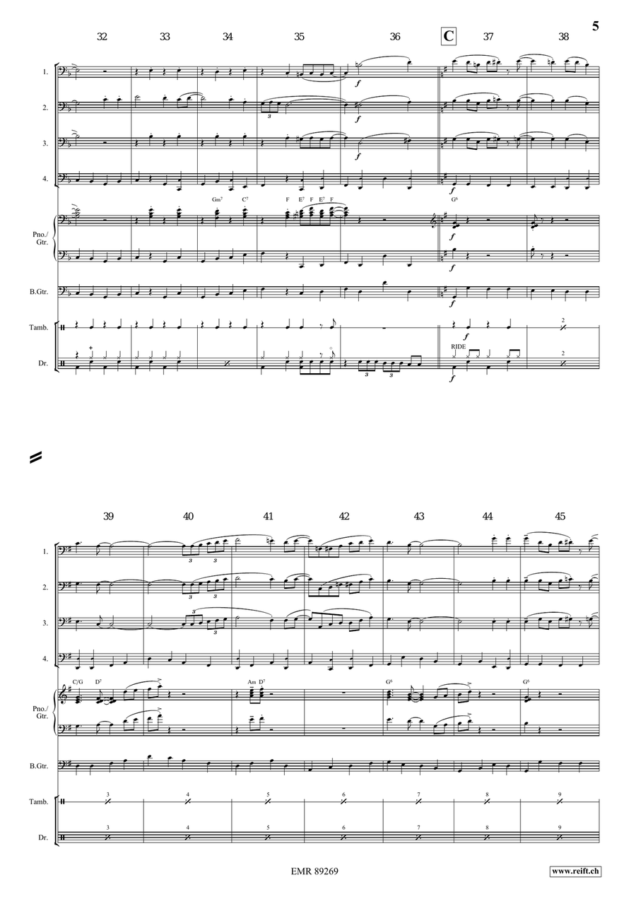 Jambalaya Trombone Quartet scores gallery preview page 5